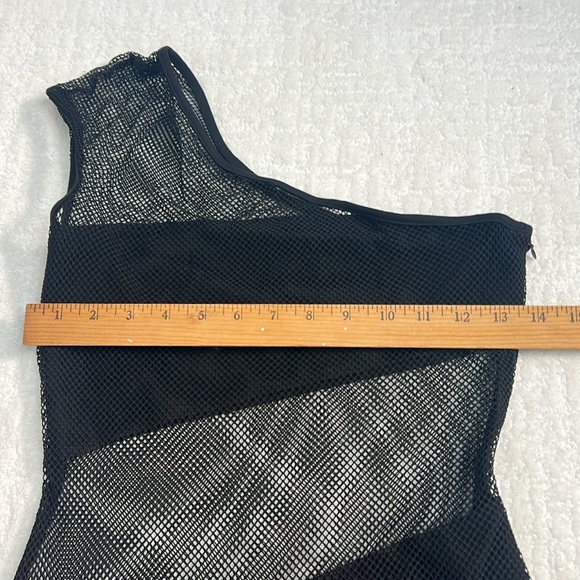 New! Revolve Sherwood black mini dress one shoulder with mesh and cutouts Small - Picture 6 of 6